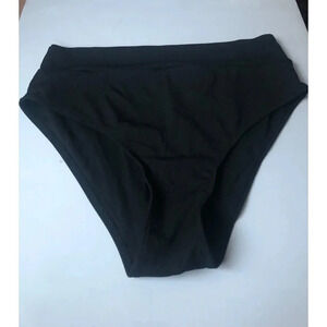Women’s Black High Rise Bikini Bottoms 0XL